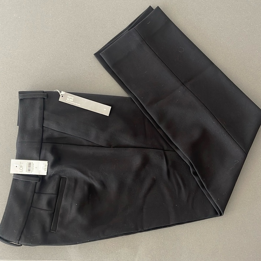 LOFT curvy slim black ankle pant NWT